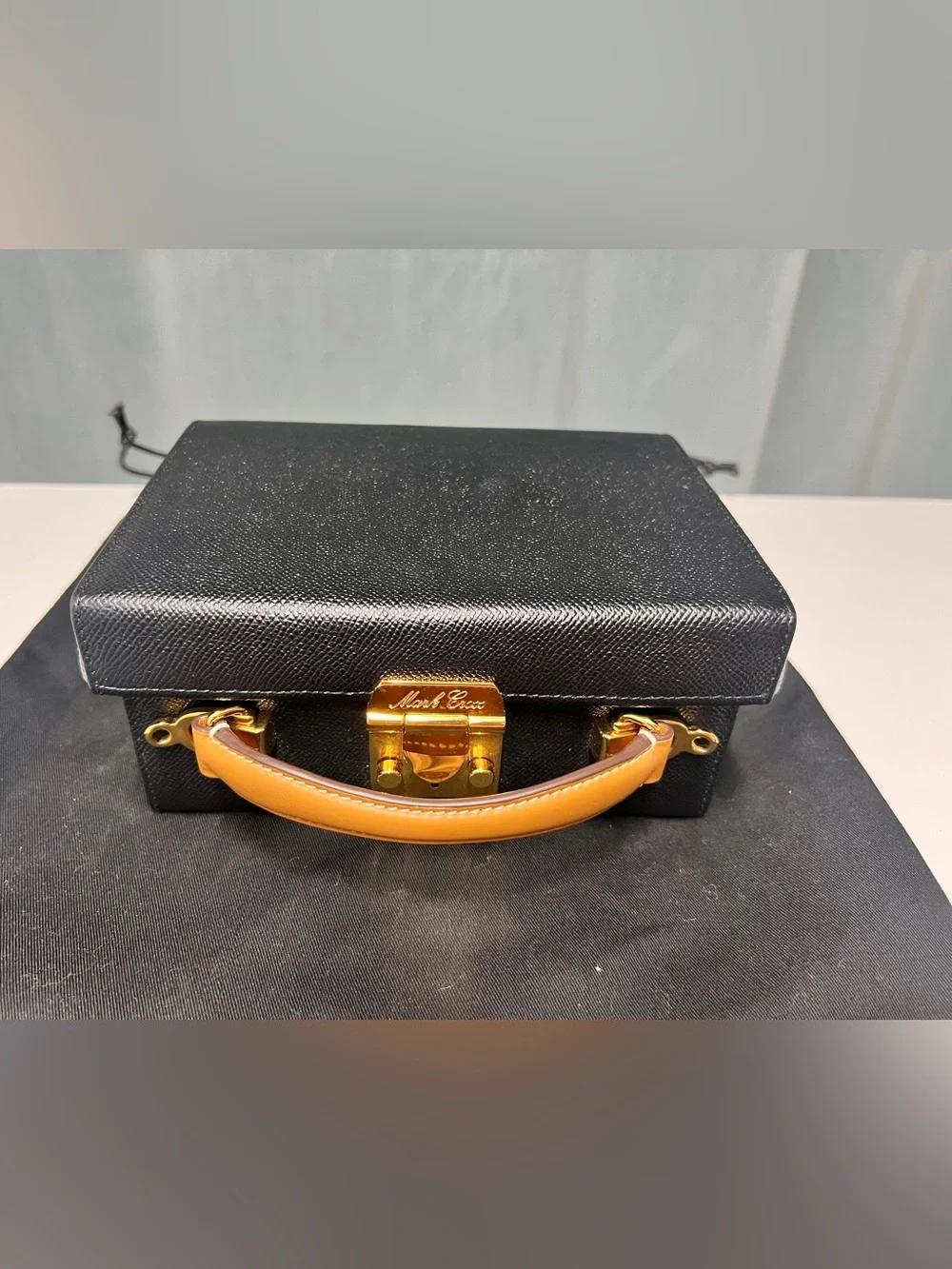 Mark Cross Box Leather Bag Black
